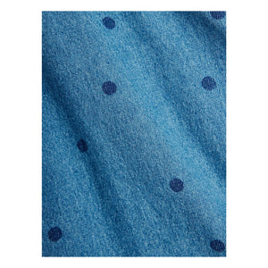 Mini Rodini - Organik Pamuklu Puantiyeli Denim Şort | Mavi