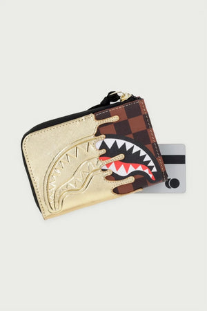 Sprayground - Brown Faux Leather Wallet with Sharks in Paris 910W9341NSZ