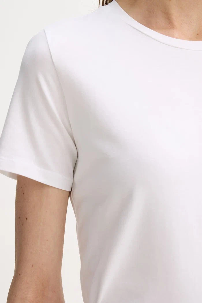 MM by Max Mara pamuk ve elastanlı basic kadın tişört MULINO