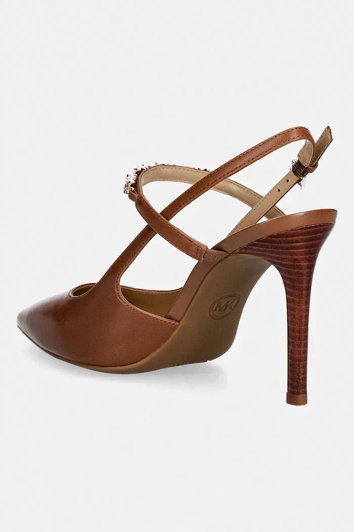 MICHAEL Michael Kors Dina Flex High Sling Pump Deri İnce Topuklu Ayakkabı
