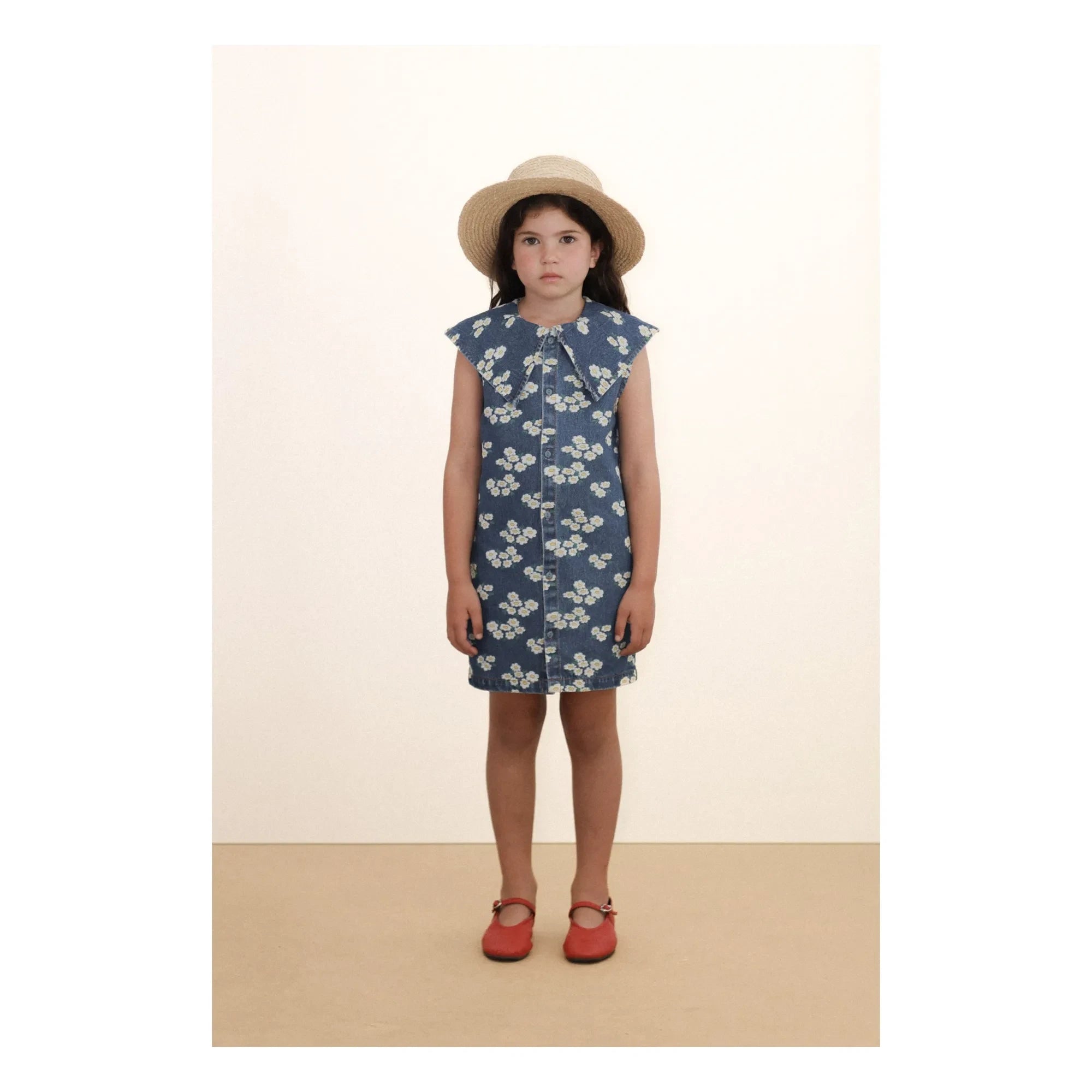 Tinycottons - Kot Oversize Yaka Papatya Elbise | Mavi
