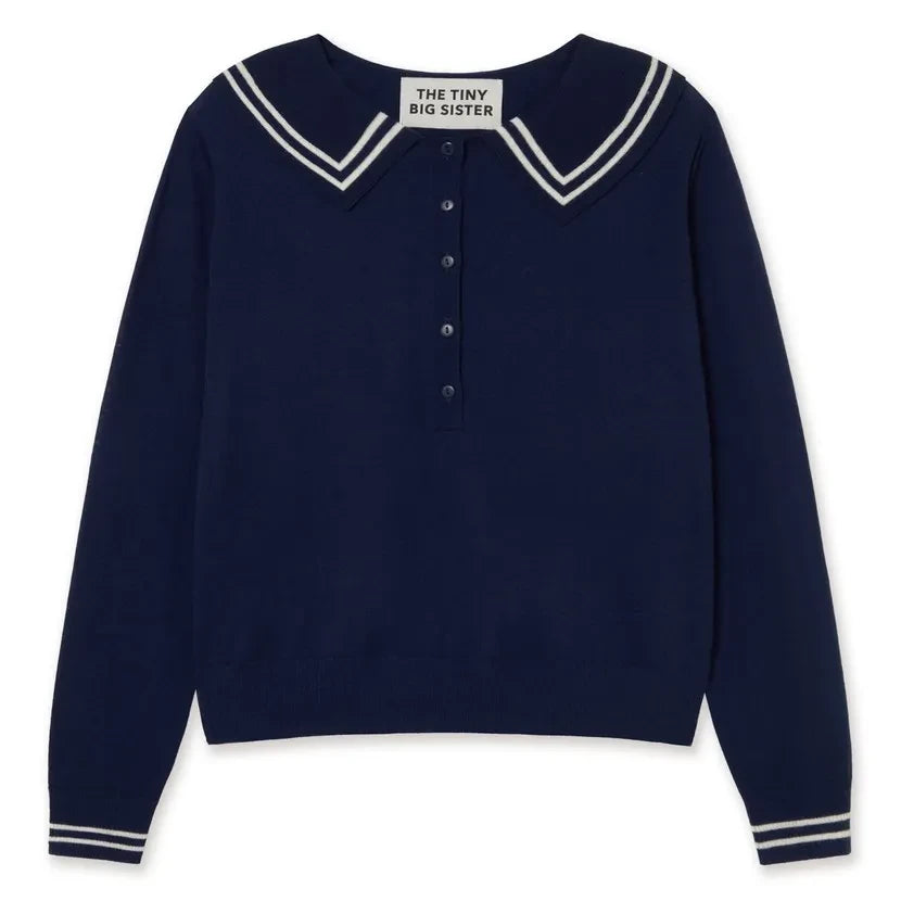 The Tiny Big Sister - Wool Sailor Sweater | Navy