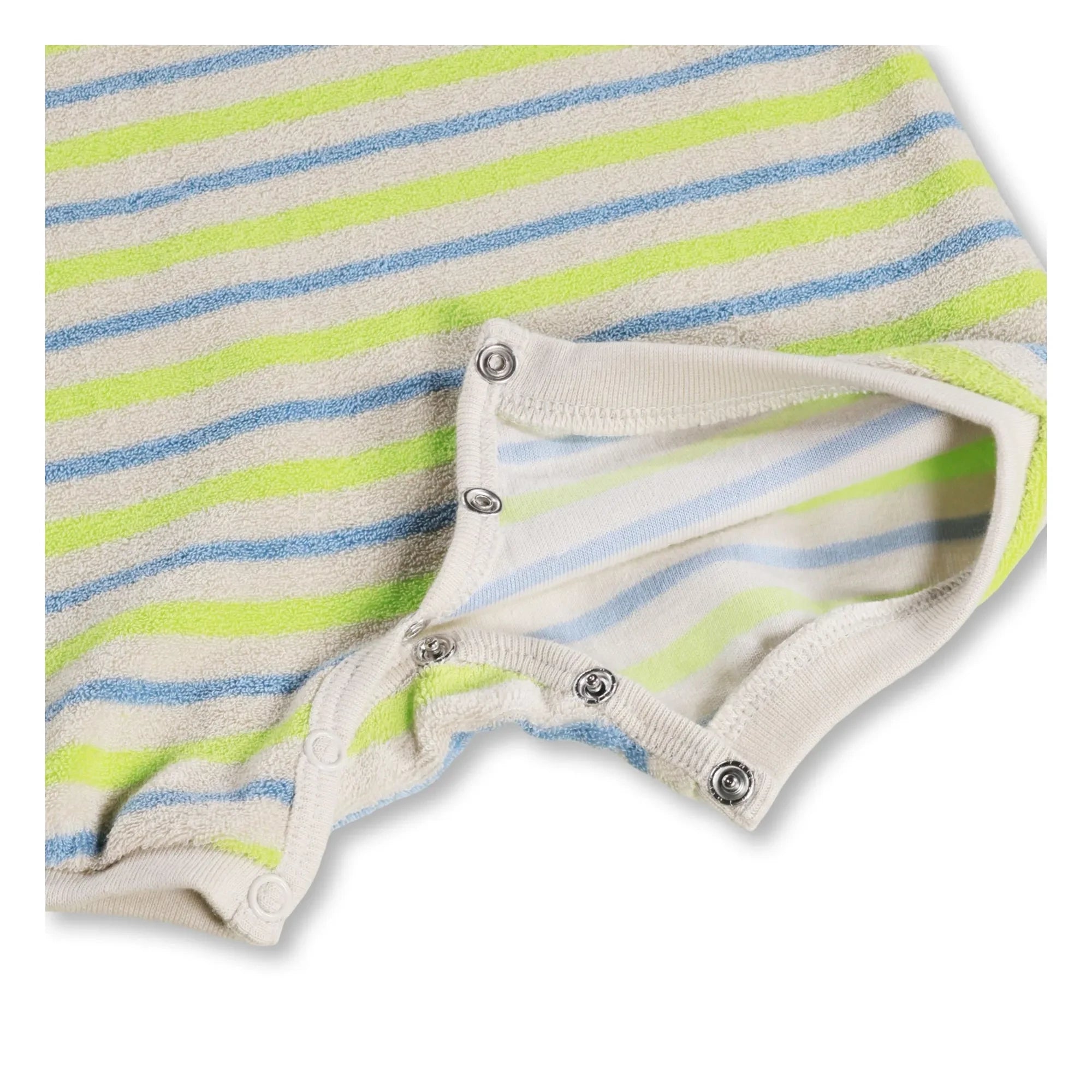 Molo - Gestreifter Fu Playsuit aus Bio-Baumwolle | Ecru
