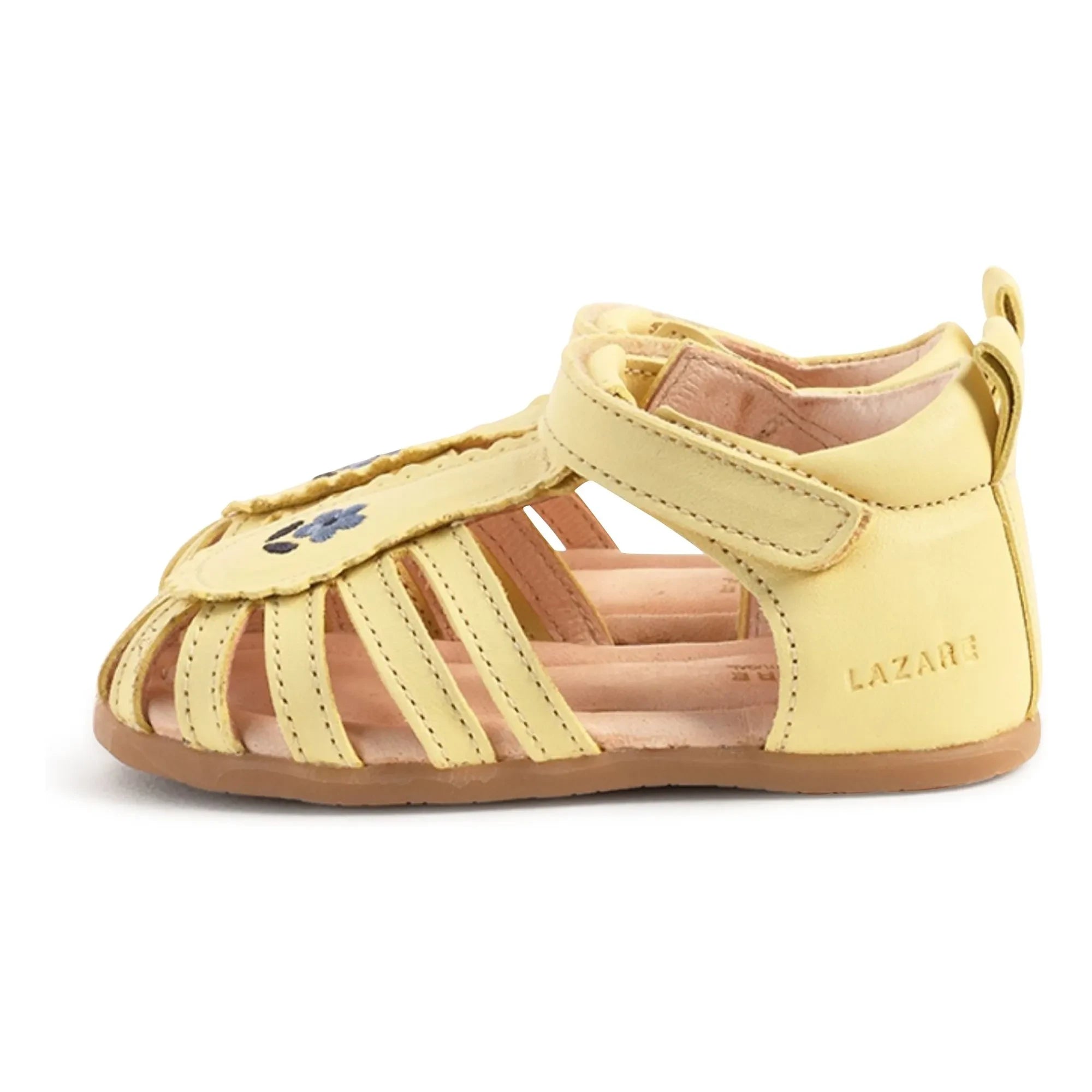 Lazare - Colette Floral Embroidered Sandals | Light yellow