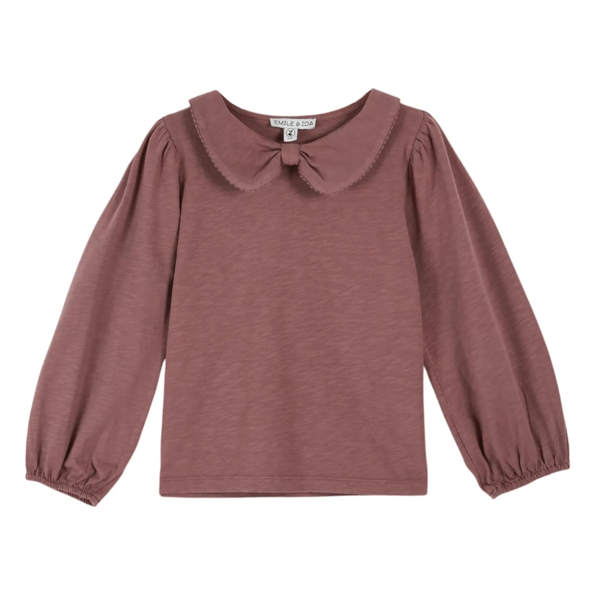 Emile et Ida - Picote organik pamuk T-shirt | Koyu mor