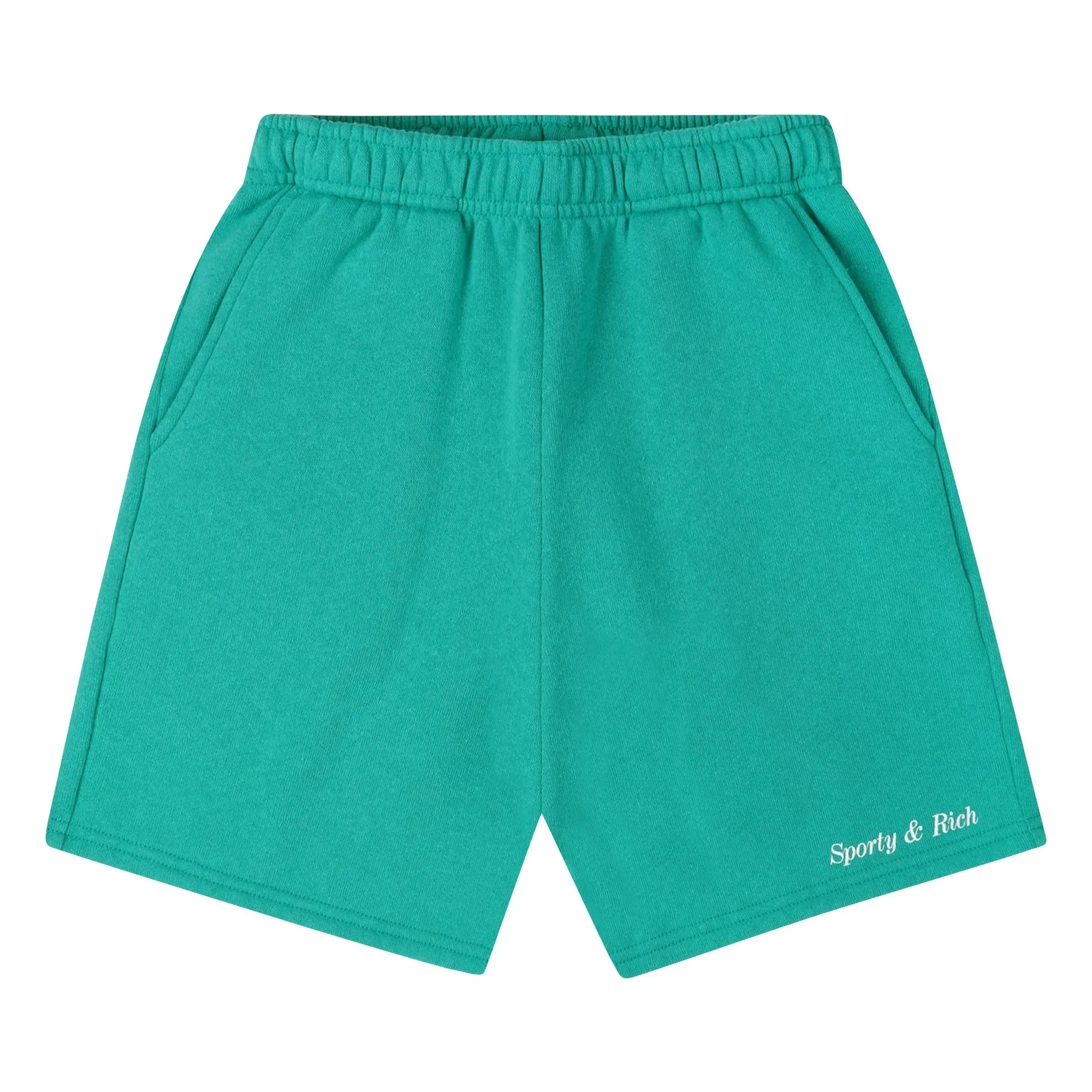 Sporty & Rich - Signature Logo Terry Jogger Şort | Turkuaz