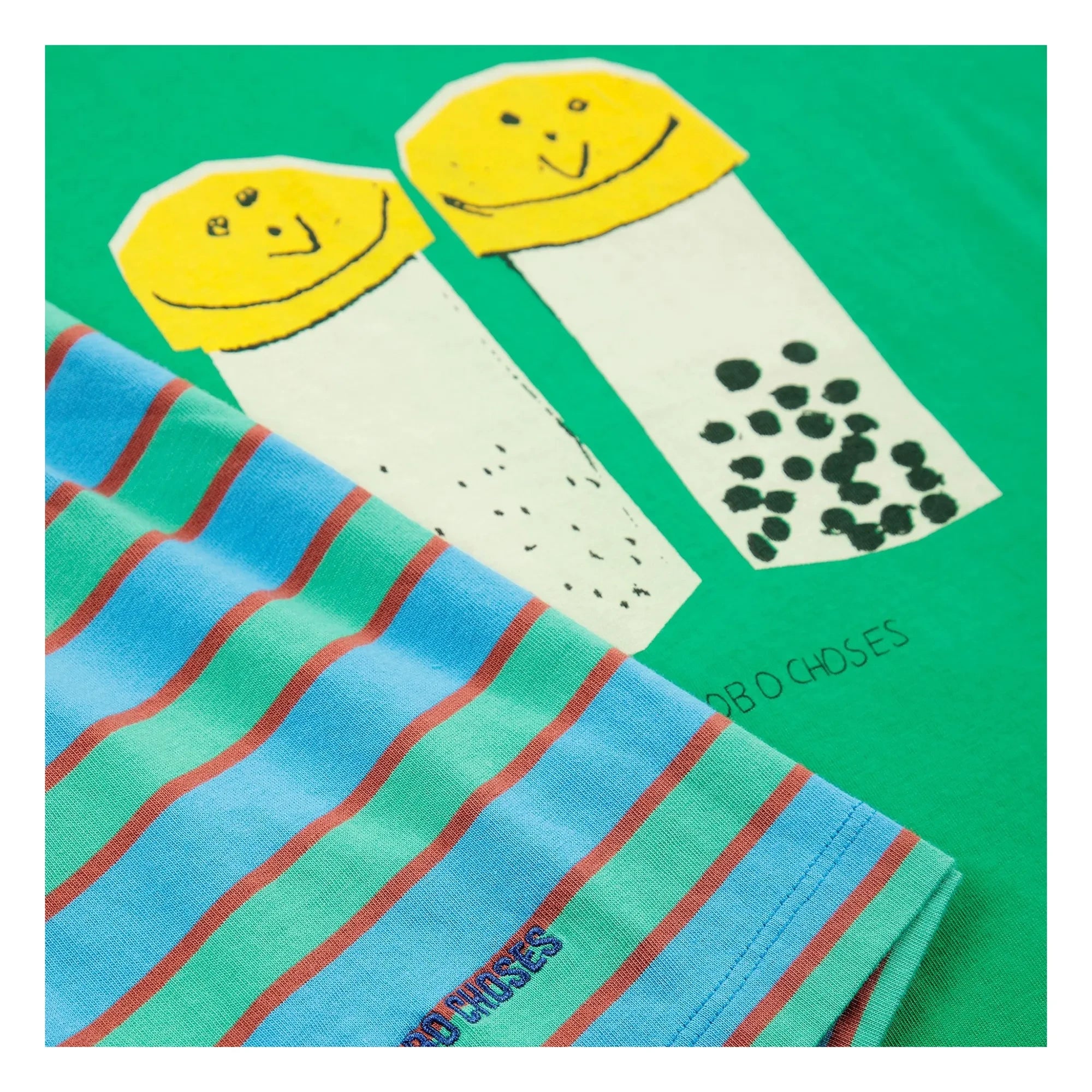Bobo Choses - Salt and Pepper Organic Cotton T-Shirt and Shorts Set | Green