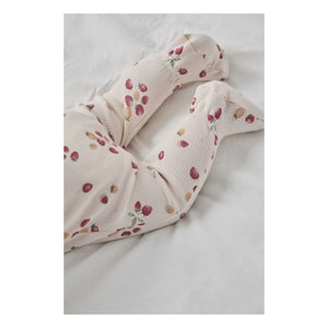 Petit Lem - Strampelpyjama Erdbeere Rippstrick Bio-Baumwolle | Rosa