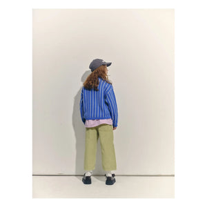 Main Story - Organik Pamuklu Çizgili V Yaka Sweatshirt | Electric blue