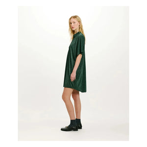 Momoni - Asado Metallic Dress | Green
