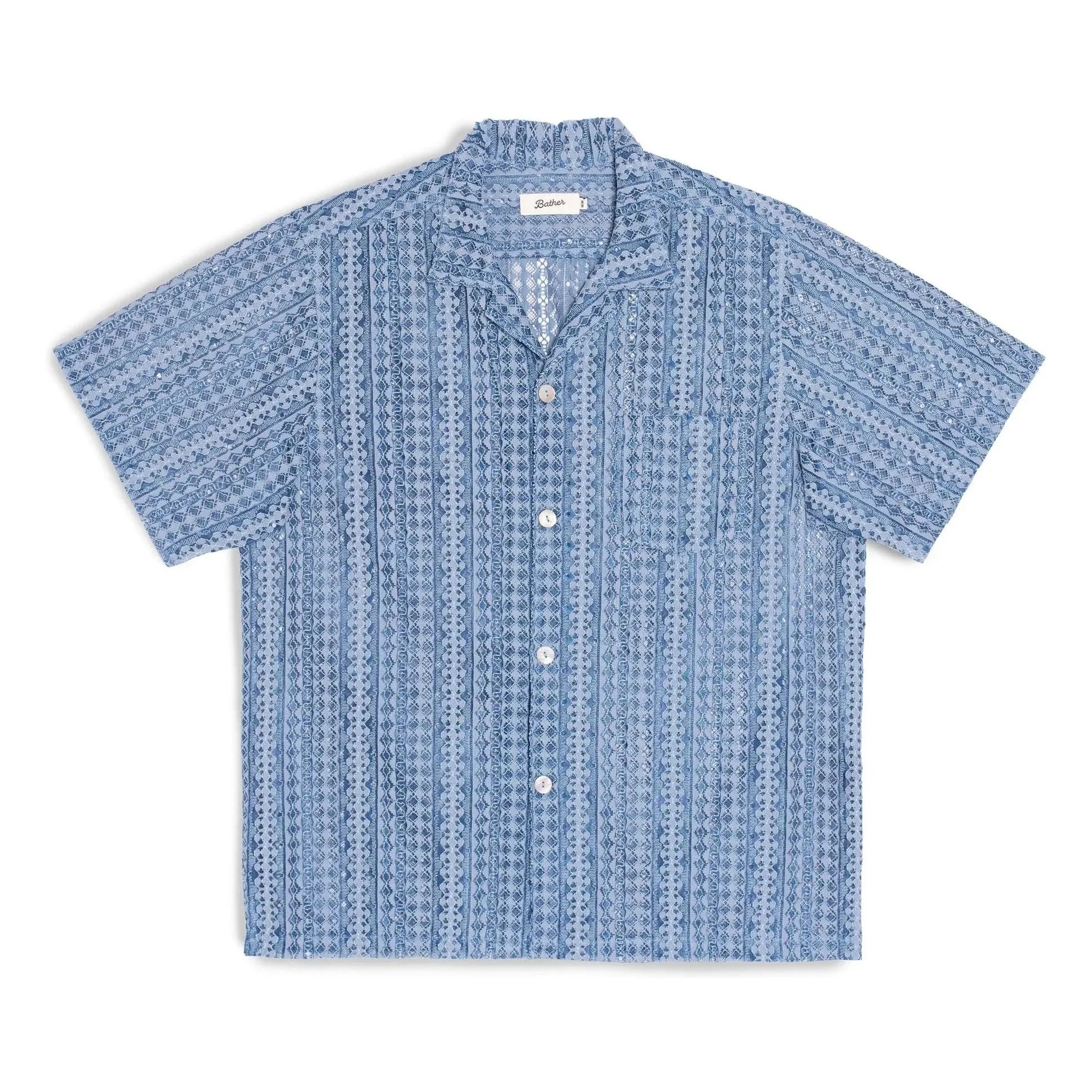 Bather - Tide Gonzo Spitzenhemd | Hellblau