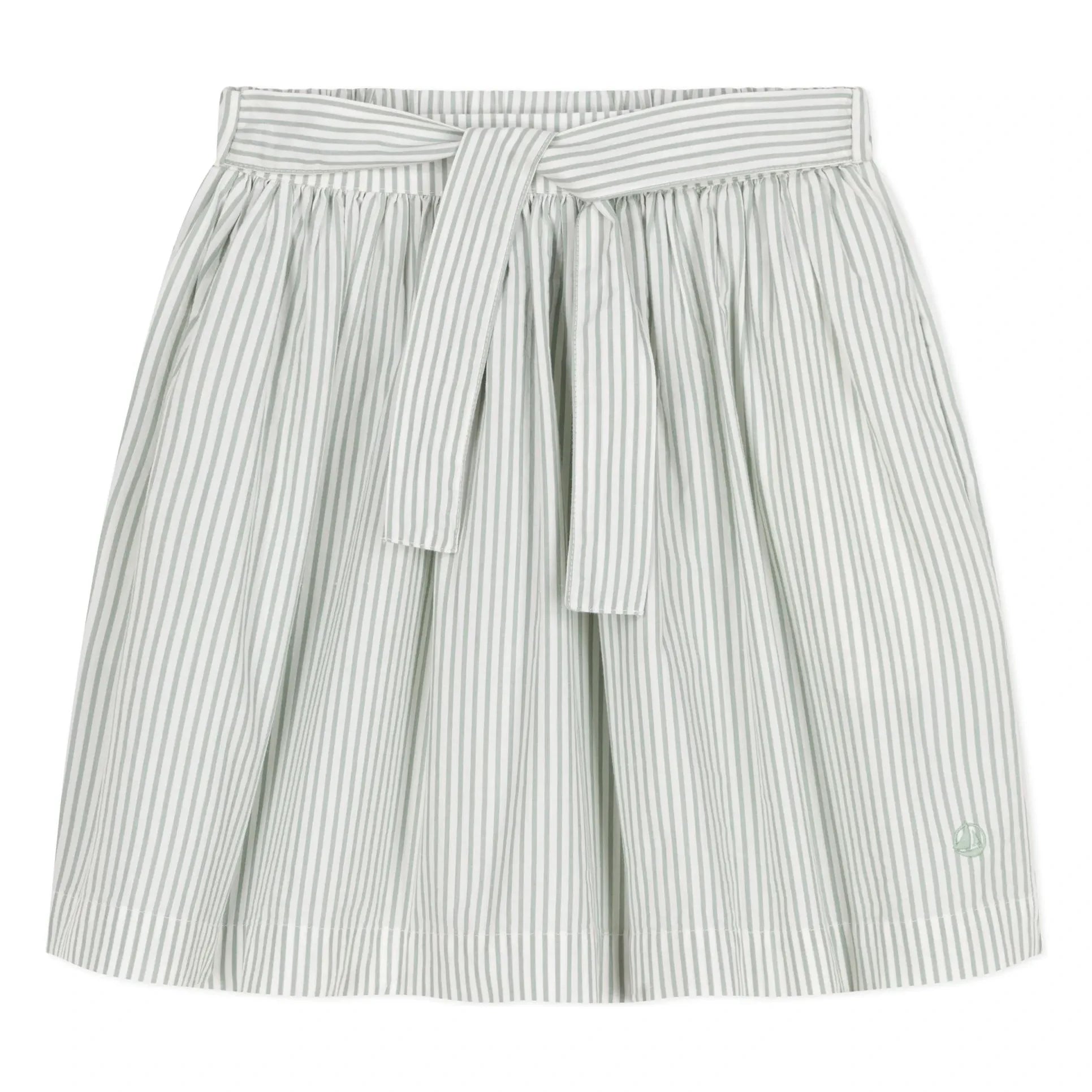 Petit Bateau - Boncap Poplin Organic Cotton Skirt | White
