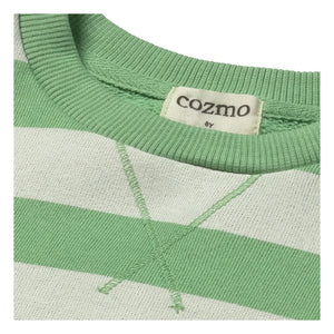 Cozmo - Dan Lemon Striped Sweatshirt | Meadow Green