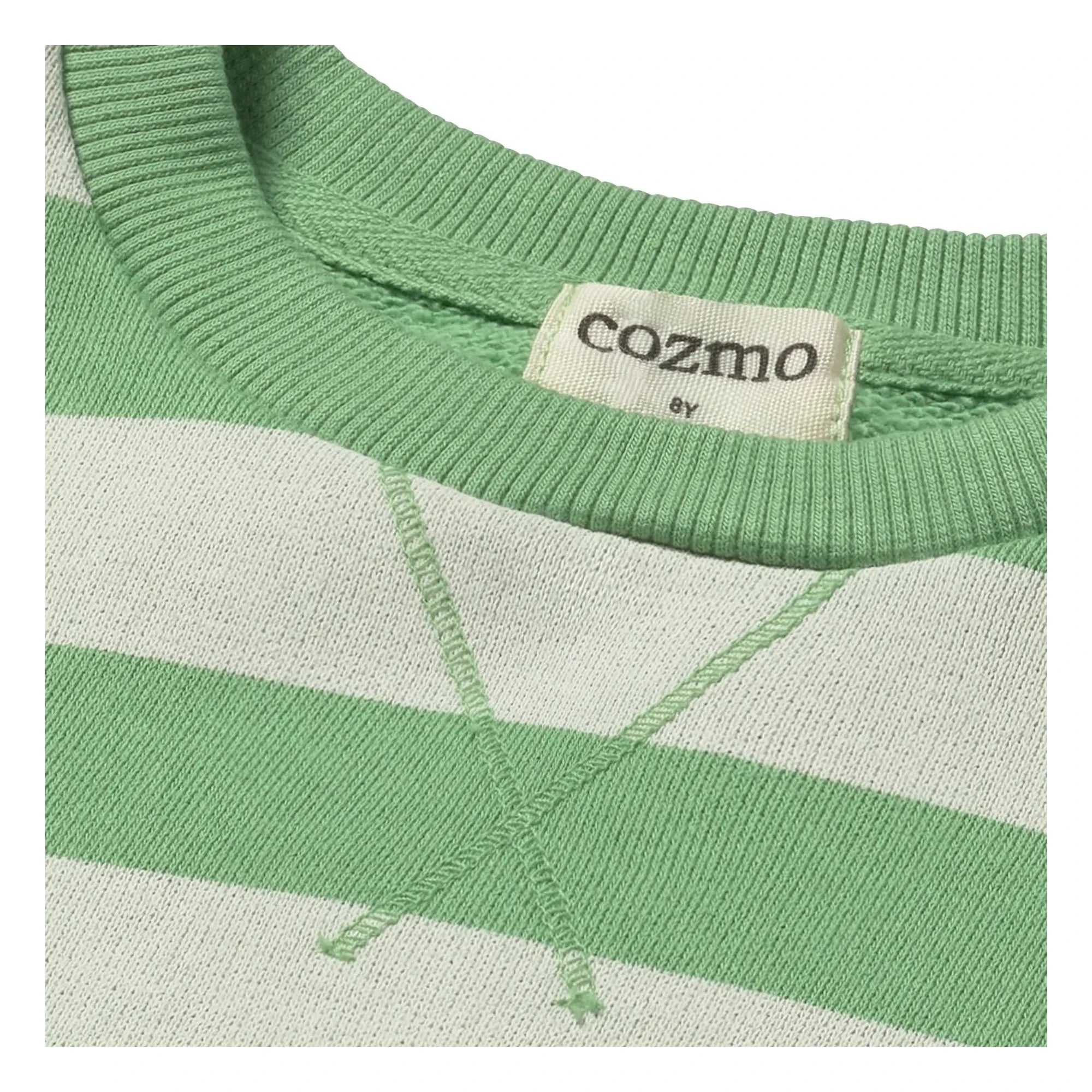 Cozmo - Dan Lemon Striped Sweatshirt | Meadow Green