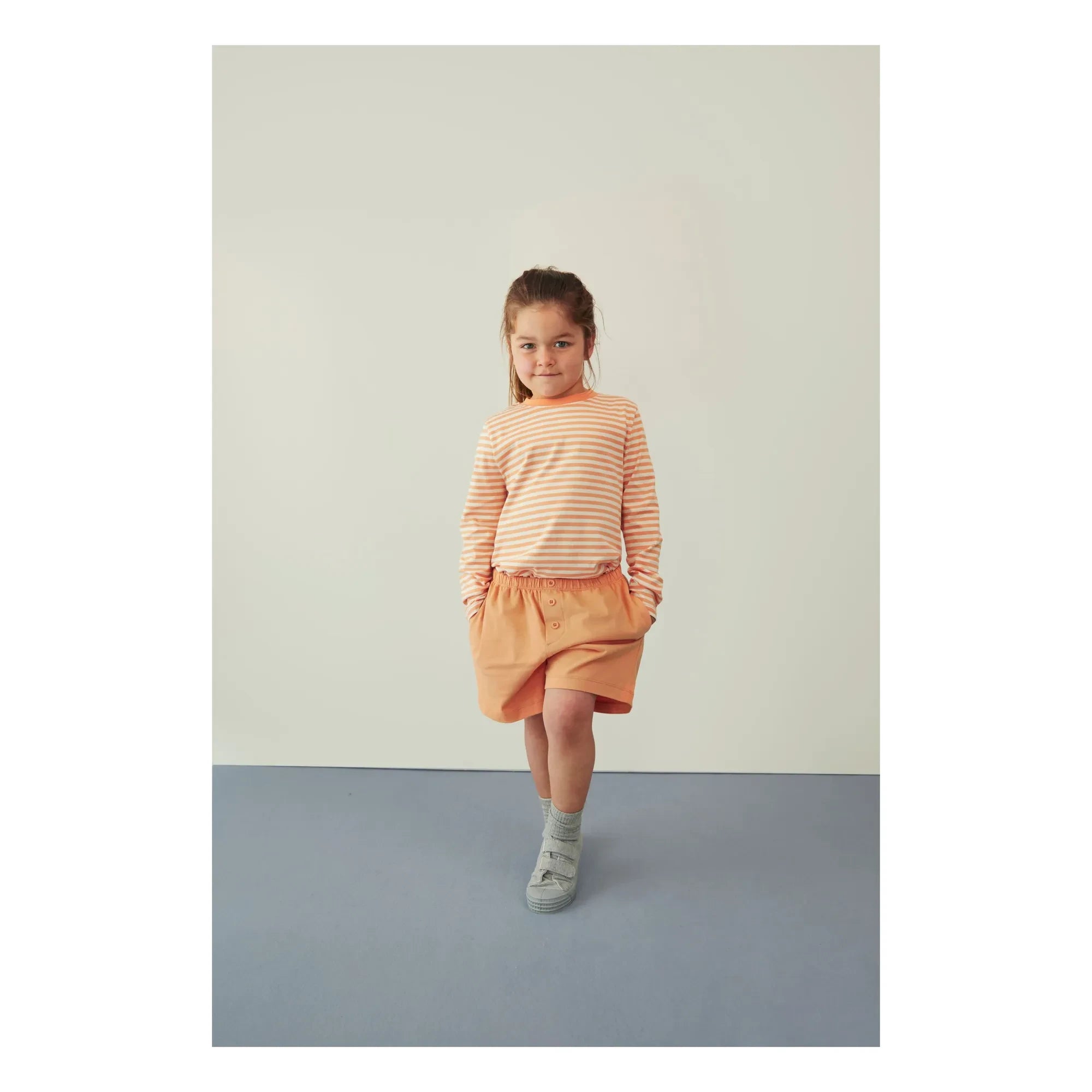 Gray Label - Organik pamuk düğmeli şort | Kayısı
