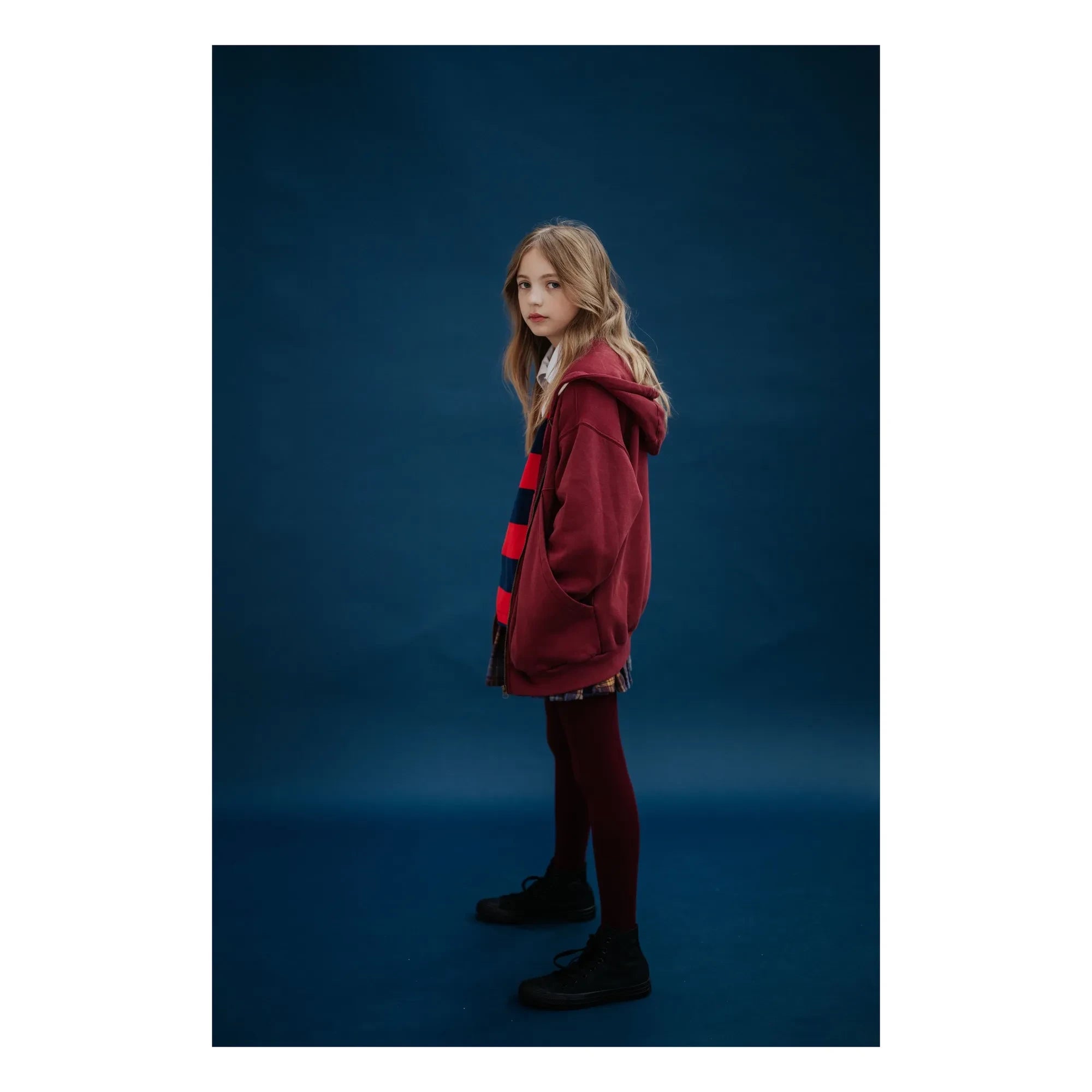 Repose AMS – Sweatshirt mit Reißverschluss aus Bio-Baumwolle | Bordeaux