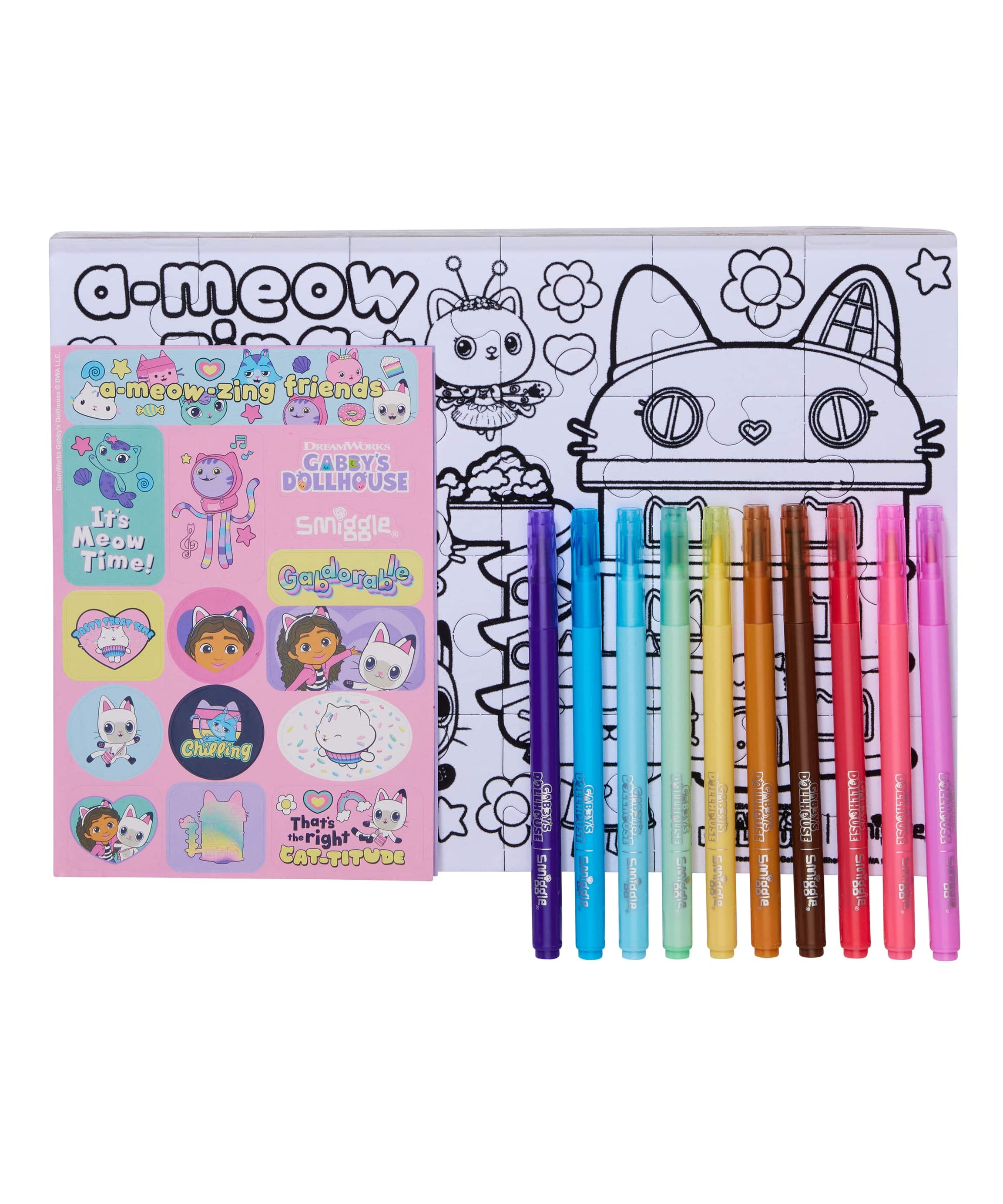 Smiggle - Gabbys Dollhouse Bulmaca ve Sanat Kırtasiye Seti-Dinossi