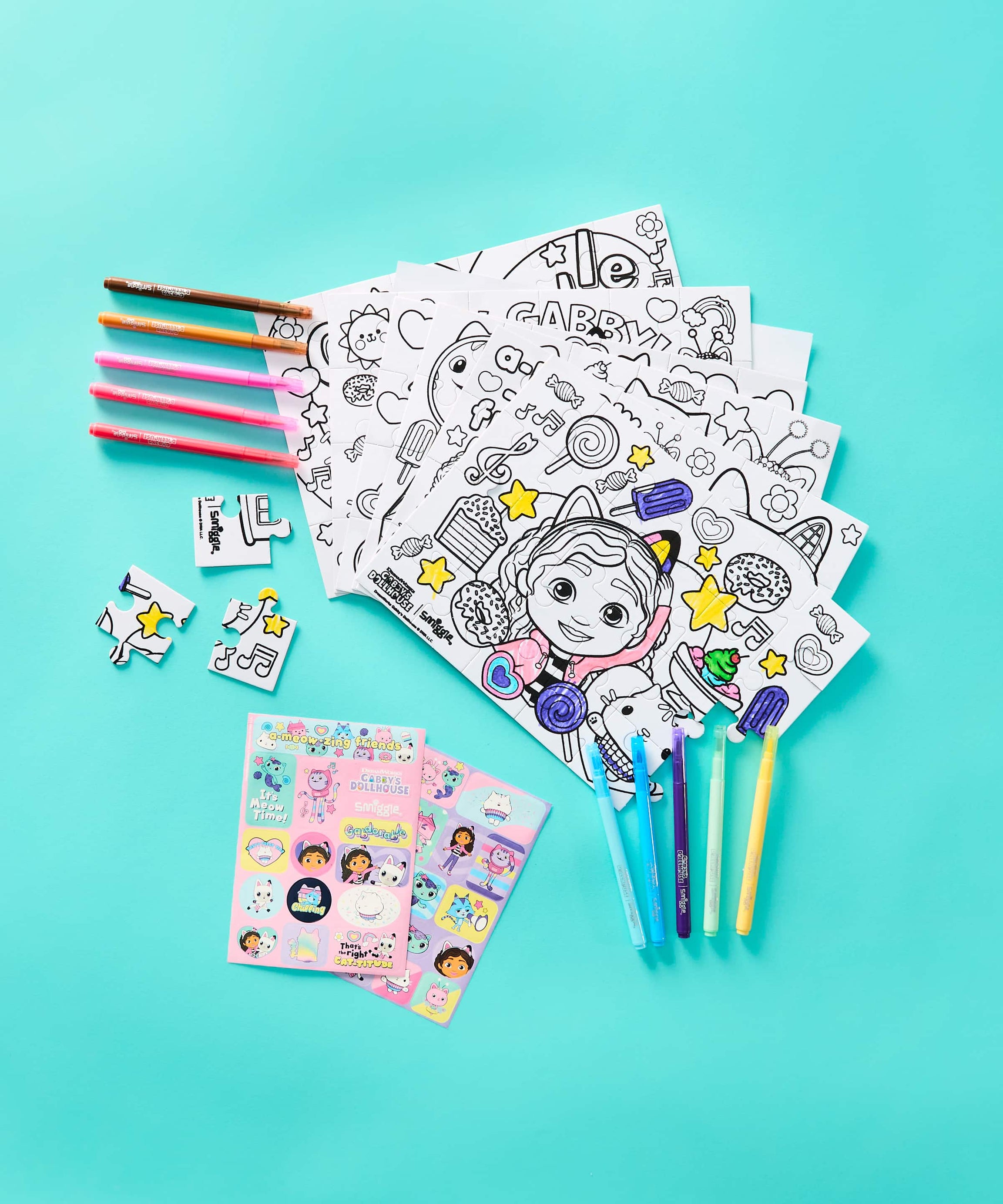 Smiggle - Gabbys Dollhouse Bulmaca ve Sanat Kırtasiye Seti-Dinossi