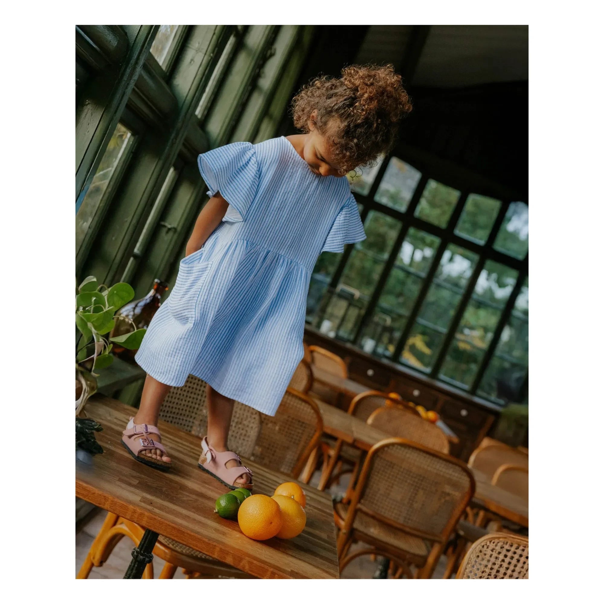 Fliink - Gestreiftes Cha-Cha-Kleid | Hellblau