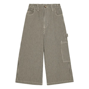 Brunobruno Nation - Flynn Organic Cotton Striped Trousers | Dark green