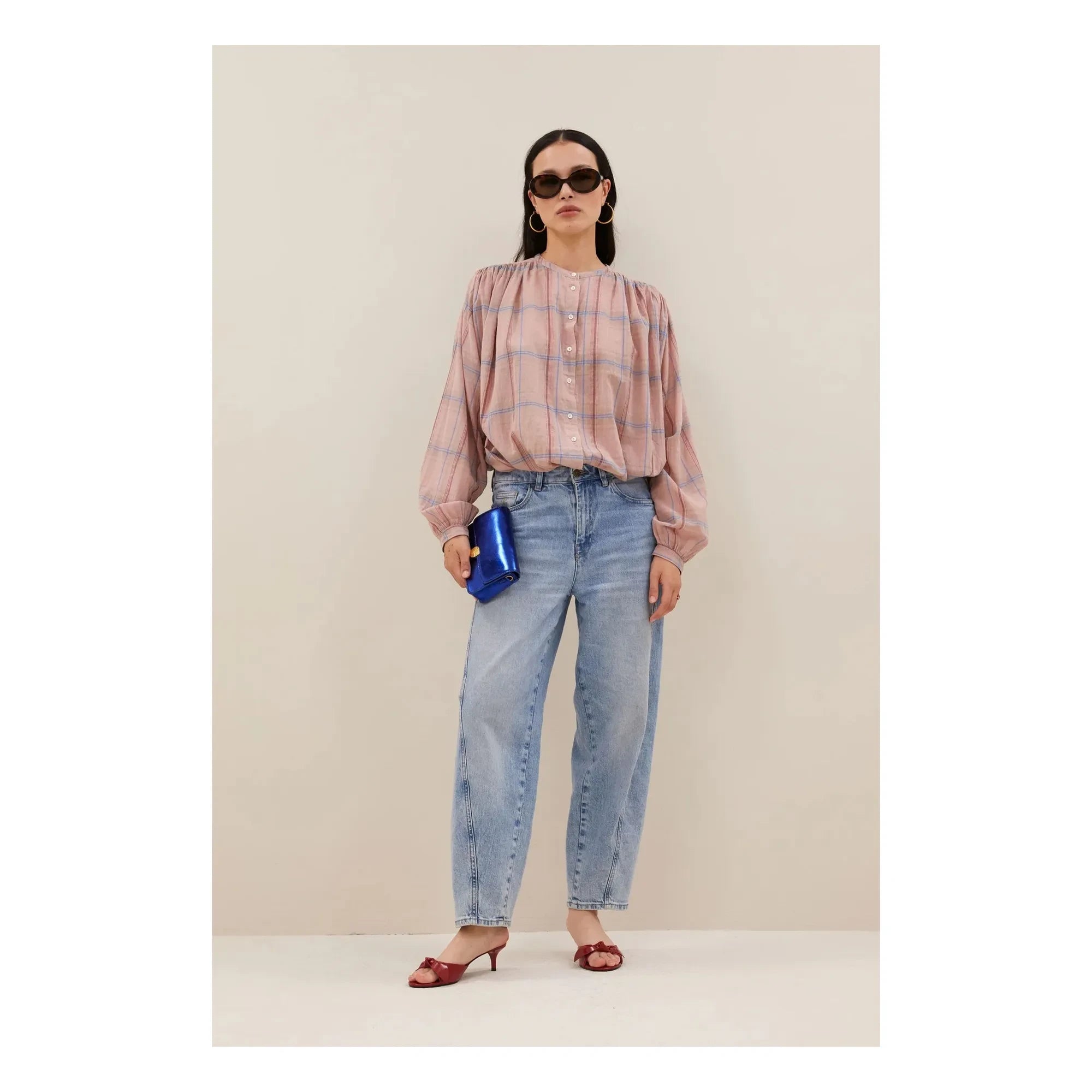 By Bar - Nyka Bio-Baumwollbluse | Altrosa