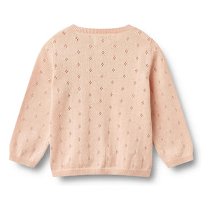 Wheat - Maia Organic Cotton Baby Knitwear Cardigan | Light Powder