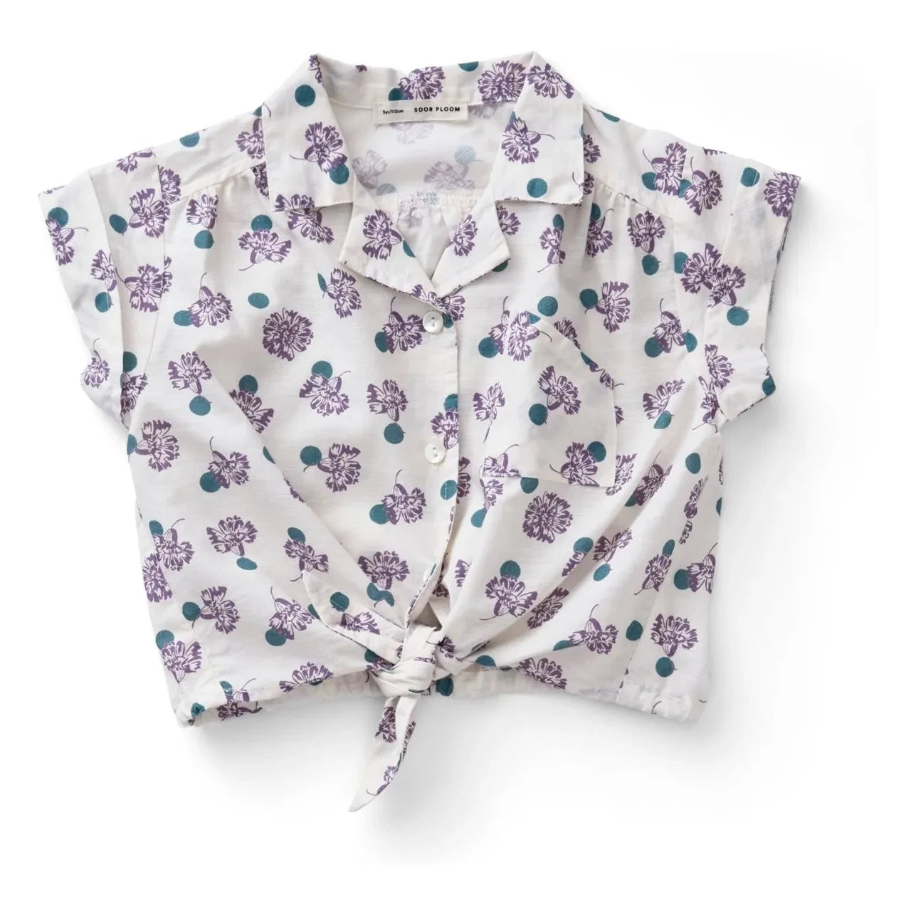 Soor Ploom - Loli Flowers Organik Pamuk Bluz | Beyaz