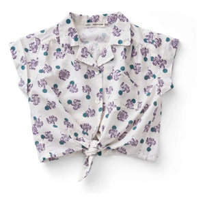 Soor Ploom - Loli Flowers Organik Pamuk Bluz | Beyaz