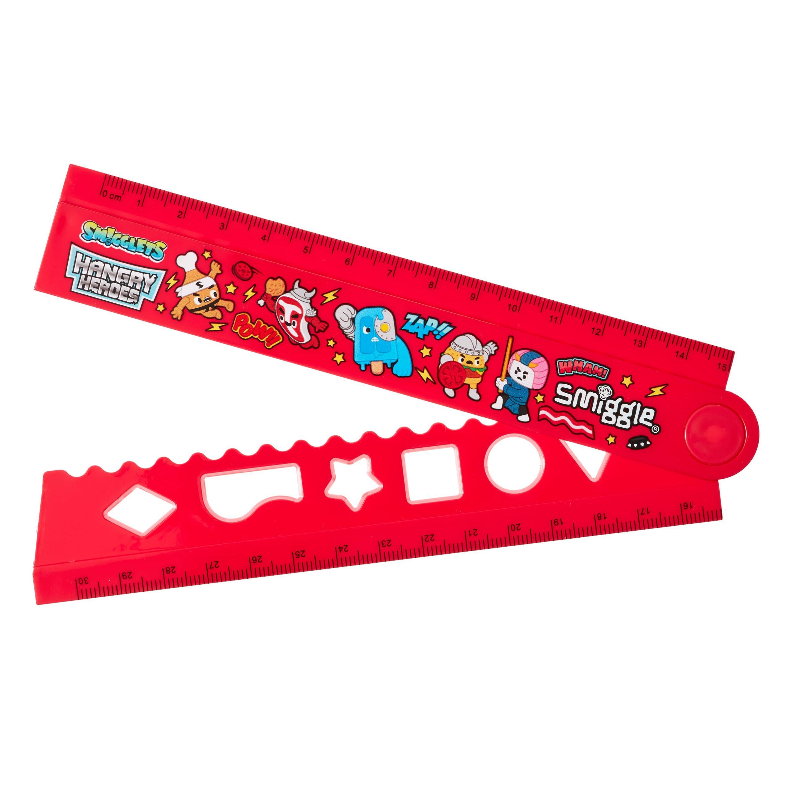 Smiggle - Hangry Hereos Katlama ve Şekil Verme Cetveli-Dinossi