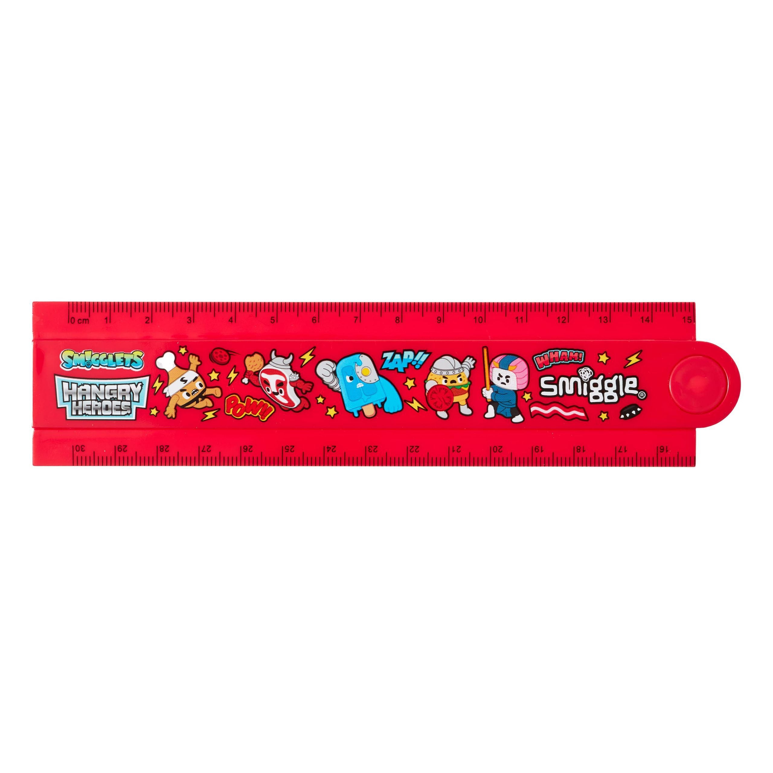 Smiggle - Hangry Hereos Katlama ve Şekil Verme Cetveli-Dinossi