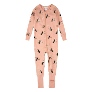 Petit Lem - Tukanlı Dönüştürülebilir Organik Pamuklu Pijama | Pembe