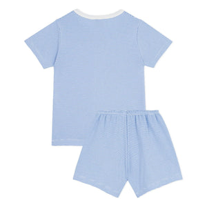 Petit Bateau - Organic Cotton Striped Pajama Shorts | Blue