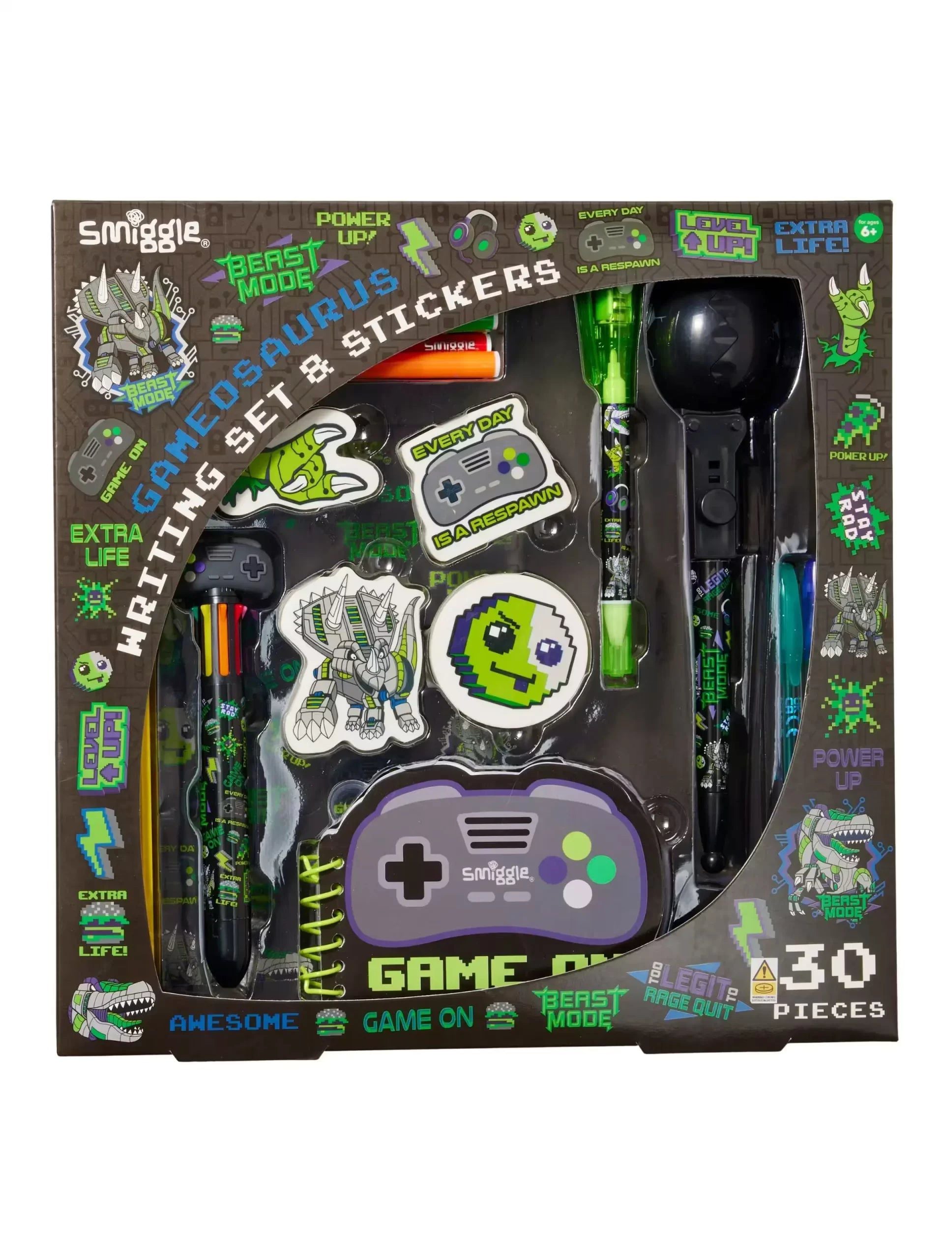 Smiggle - Defter, Silgi, Kalem ve Boyama Kırtasiye Seti-Dinossi