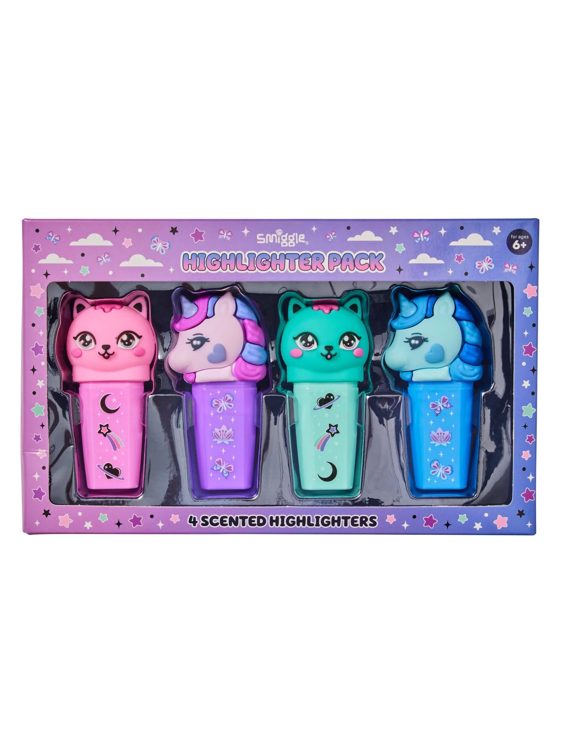 Smiggle - Away Fosforlu Highlighter Kalem Paketi X4-Dinossi