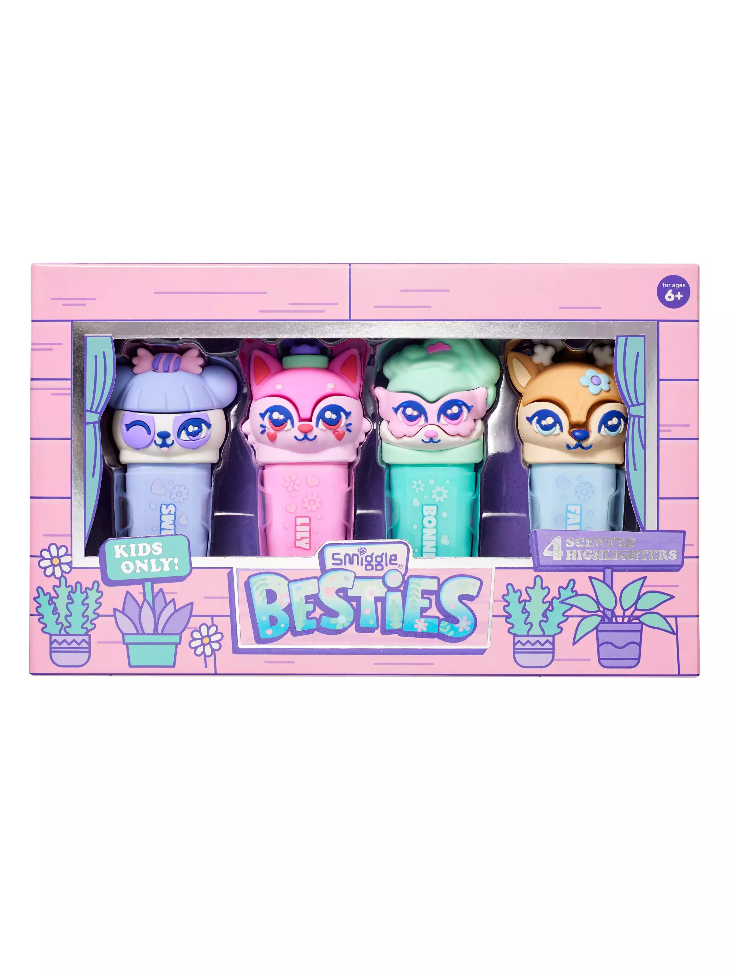 Smiggle - Besties Fosforlu Highlighter Kalem Paketi X4-Dinossi