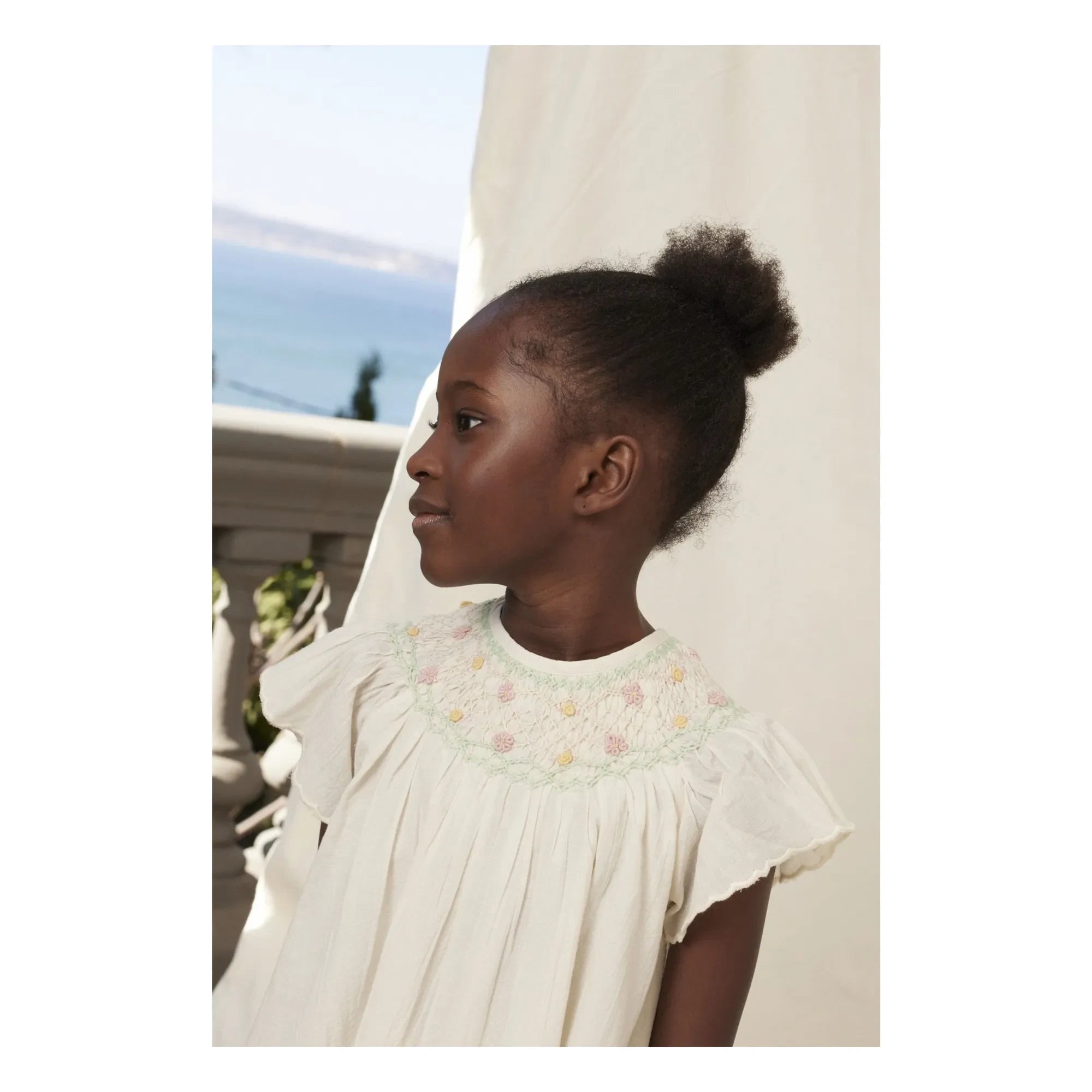 Bebe Organic - Luna Blumenkleid mit Rüschen | Ecru