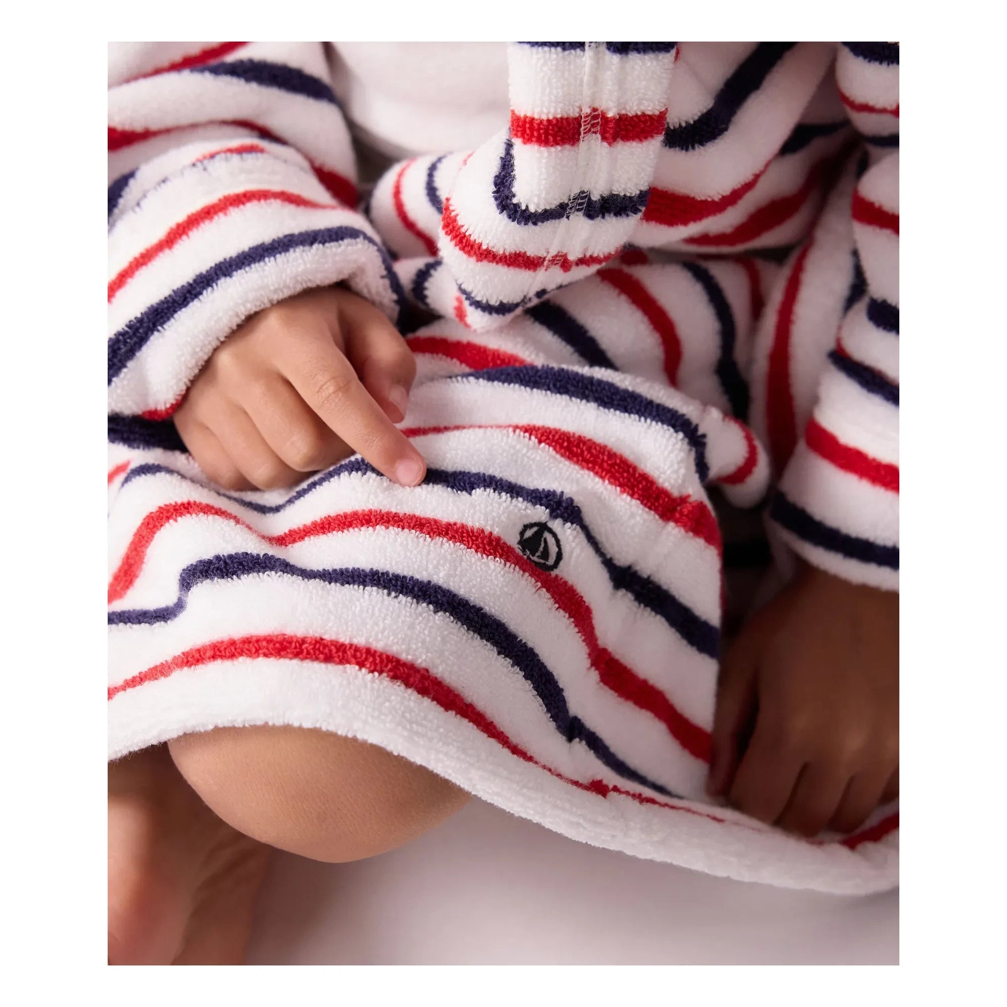 Petit Bateau - Gestreifter Bademantel | Weiß