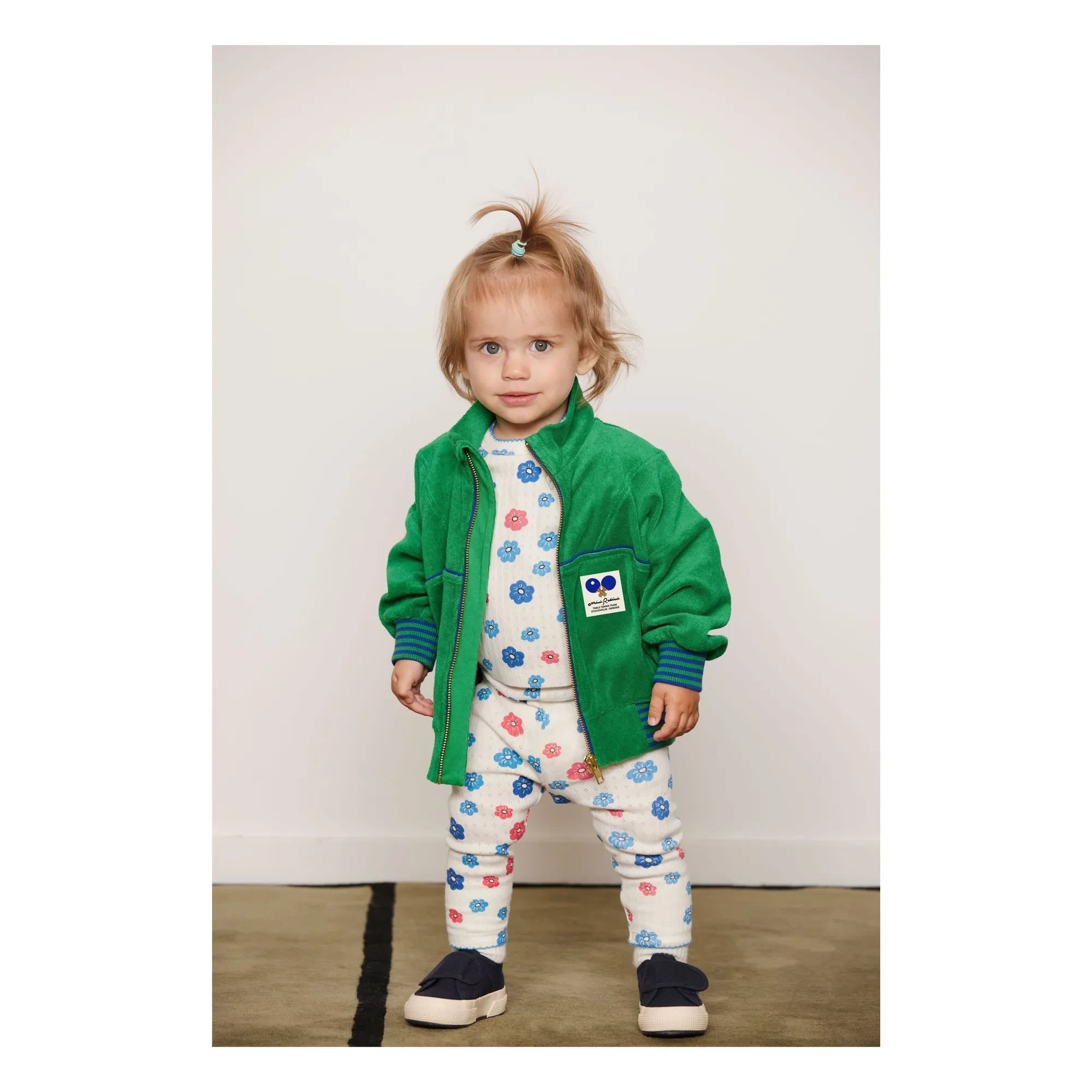 Mini Rodini - Organic cotton terry zip-up sweatshirt | Green
