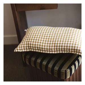 Gabrielle Paris - Gingham Washed Linen Pillowcase | Yellow Curry Color