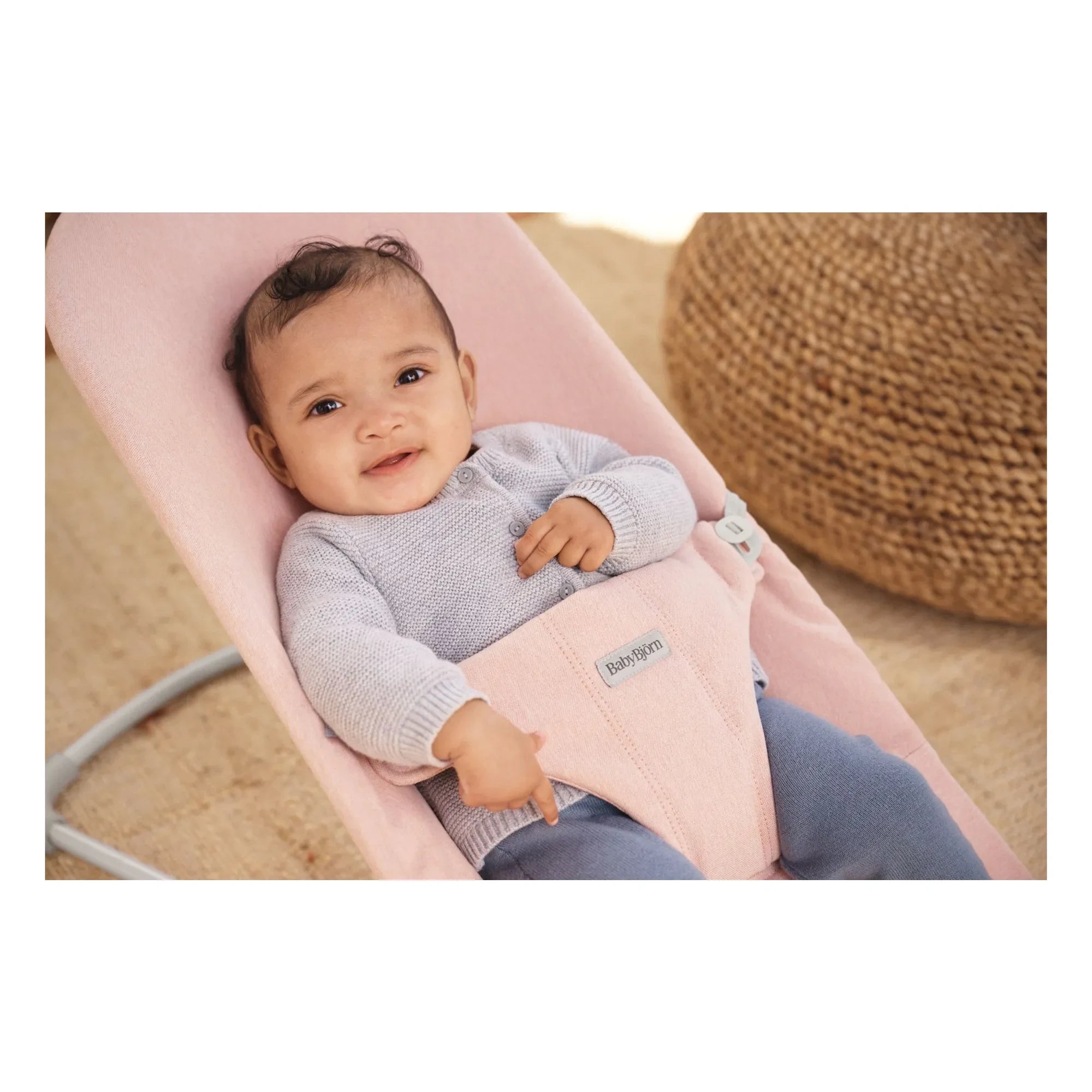 BabyBjörn - Dotted Knit Jersey Bliss Lounger | Pink
