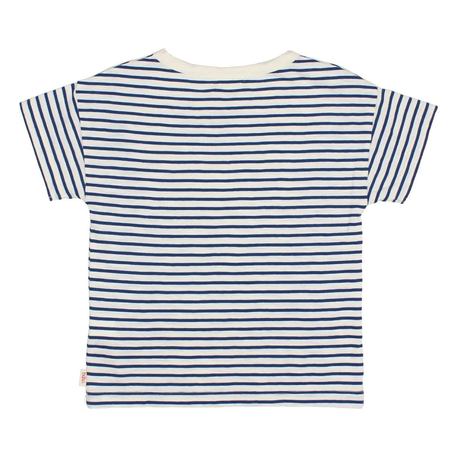Búho - Striped Gelato Organic Cotton T-Shirt | Navy Blue