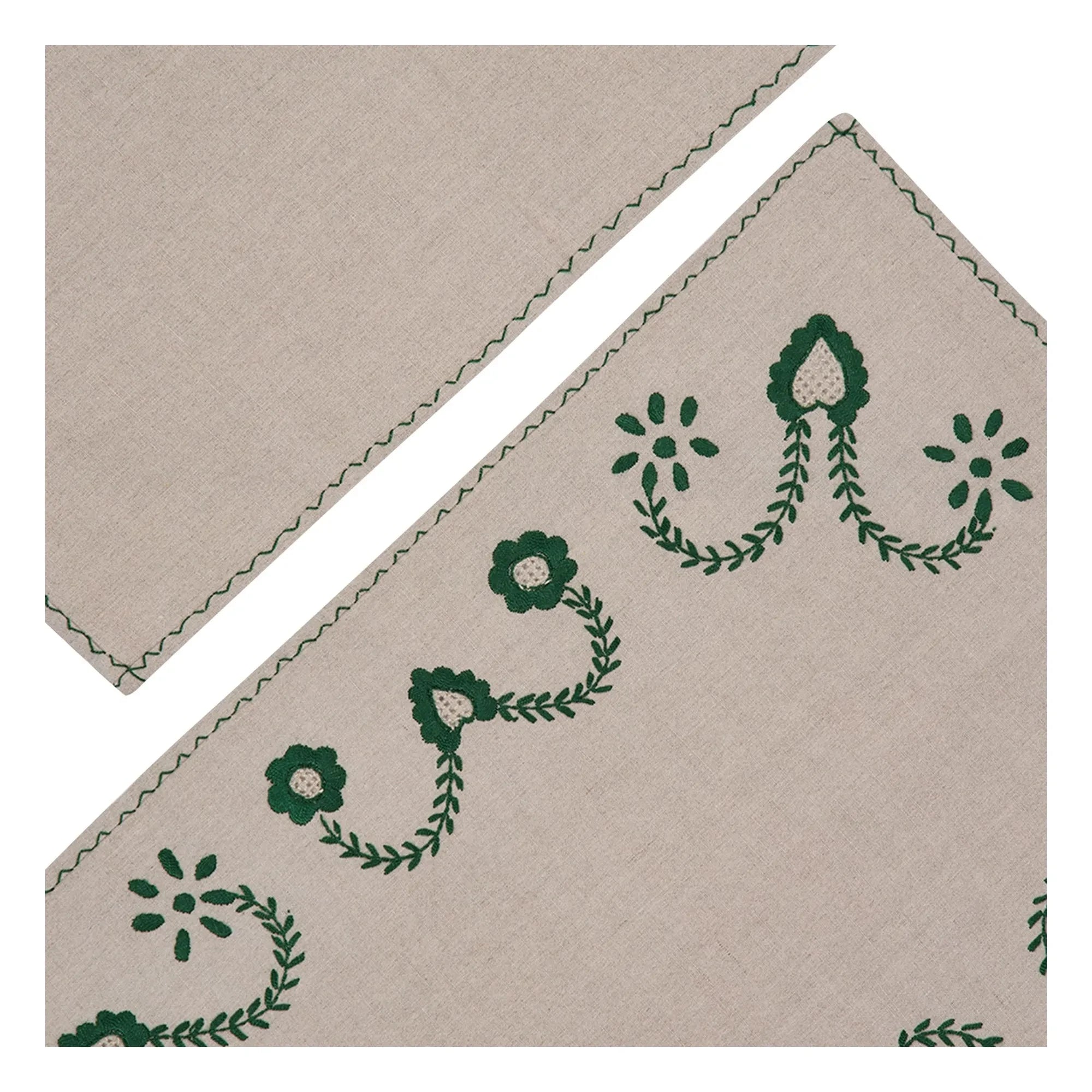 House of Capricorn - Besticktes Tischset und Servietten-Set Viana | Grün