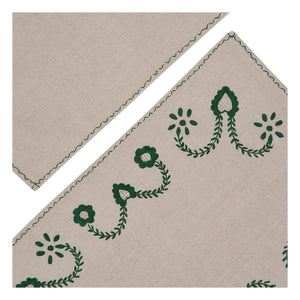 House of Capricorn - Besticktes Tischset und Servietten-Set Viana | Grün