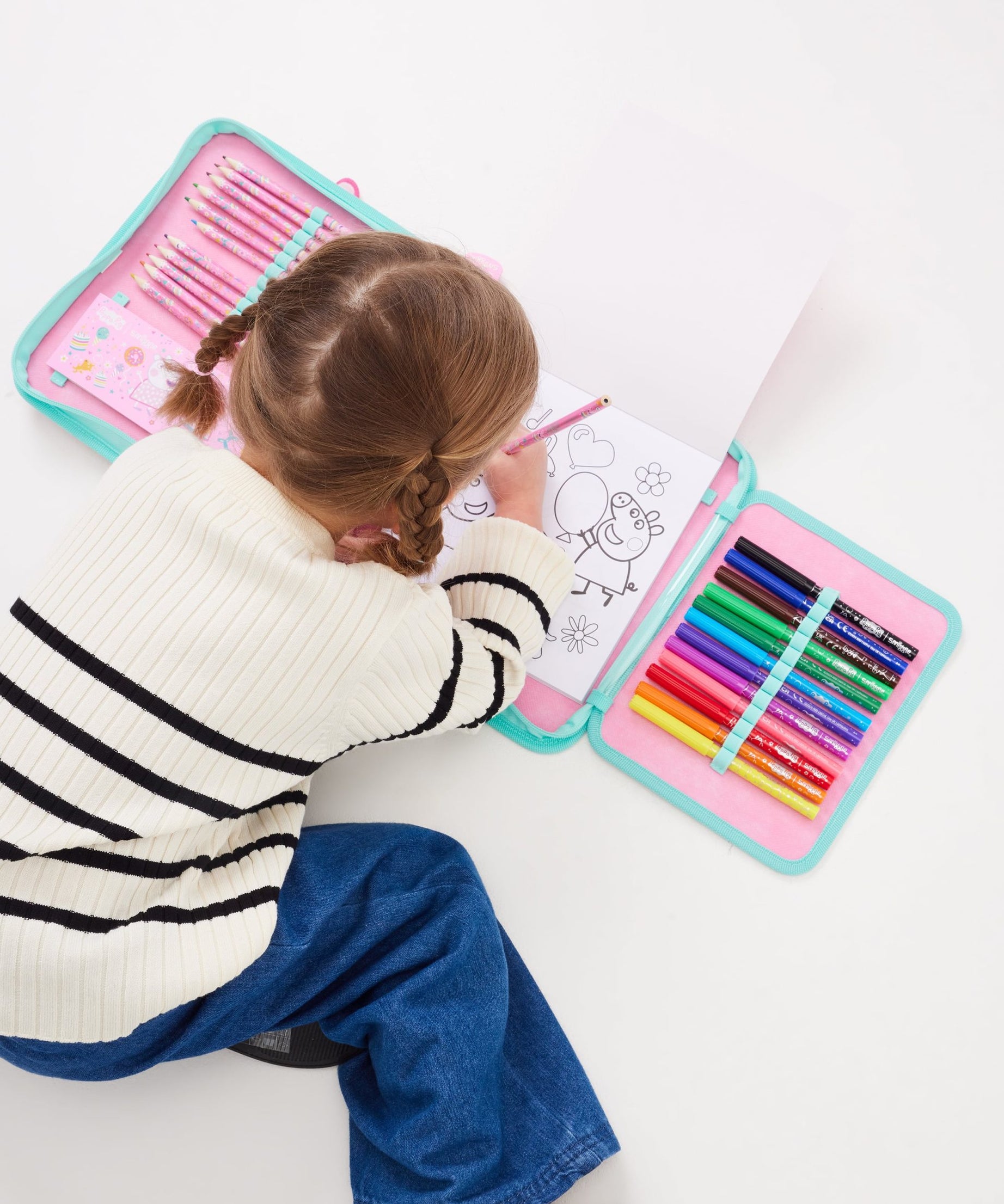 Smiggle - Peppa Pig Kırtasiye Seti ve Kalem Kutusu-Dinossi