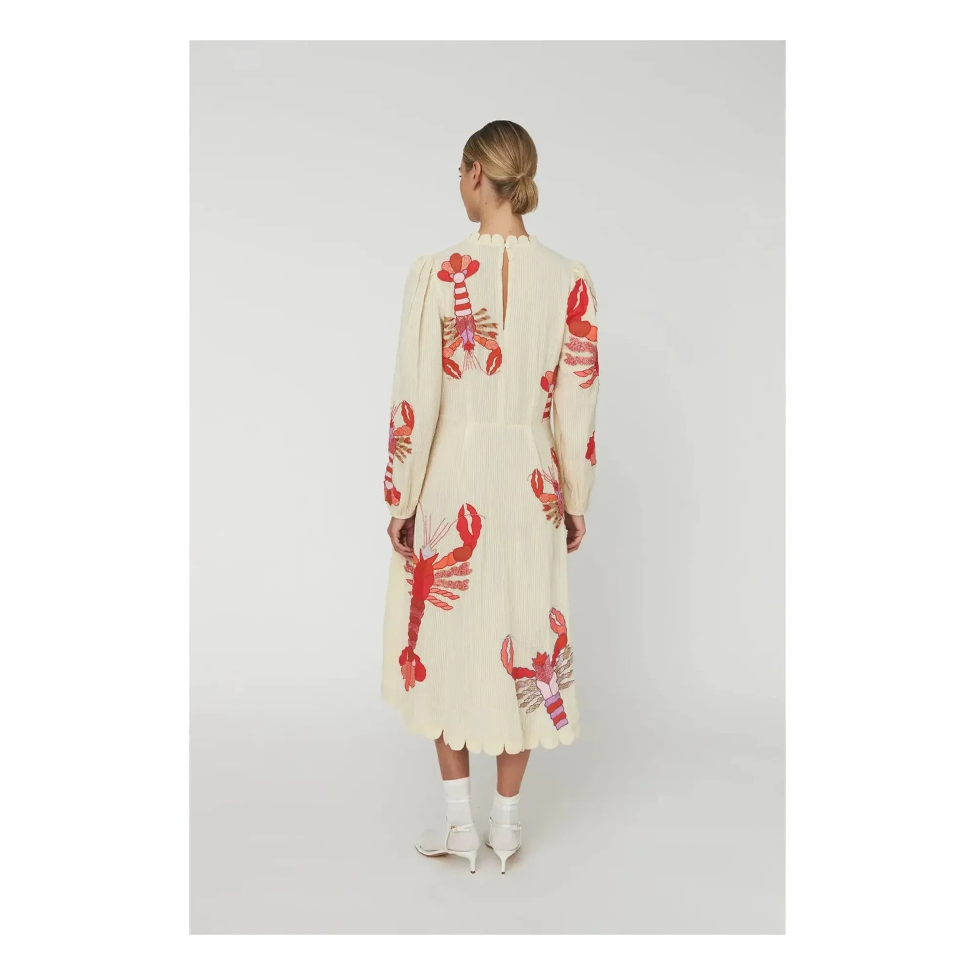 Stella Nova - Kleid aus Bio-Baumwolle mit Stickerei | Creme