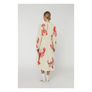 Stella Nova - Kleid aus Bio-Baumwolle mit Stickerei | Creme
