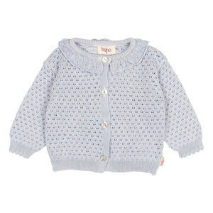 Búho - Cardigan Pointelle Boho Organic Cotton | Light blue