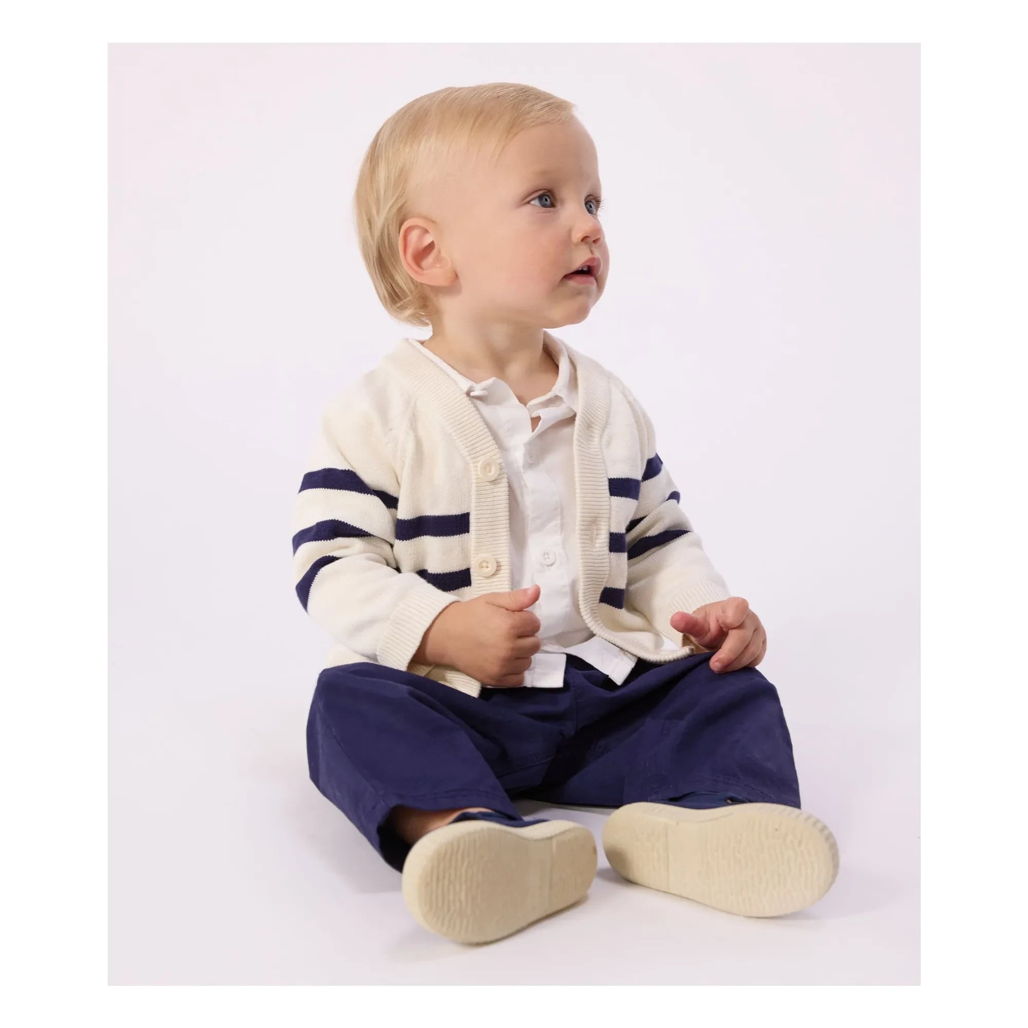 Petit Bateau - Düz Dokuma Pantolon | Koyu Mavi