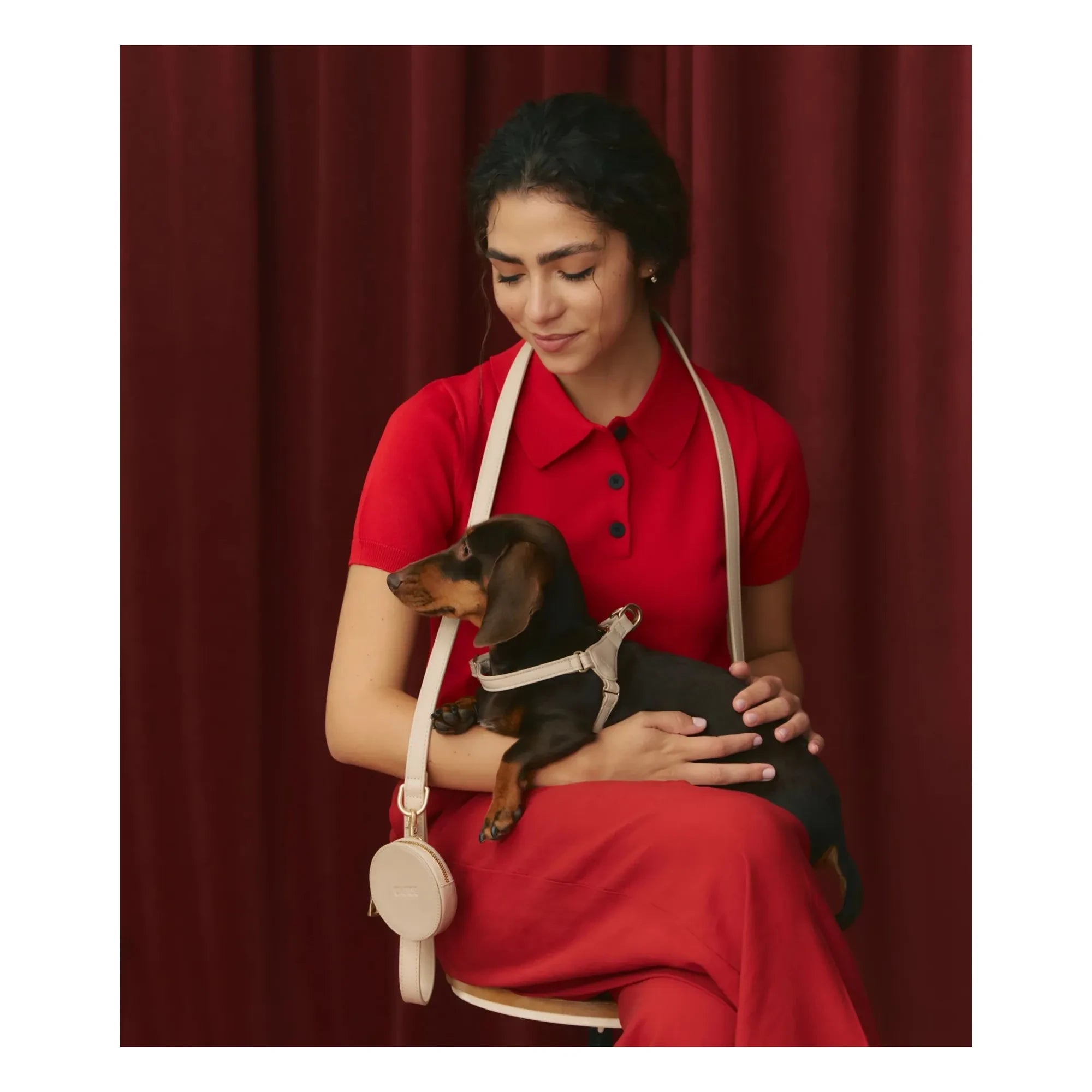 Cafide - Vegan Leather Dog Chest Harness | Beige