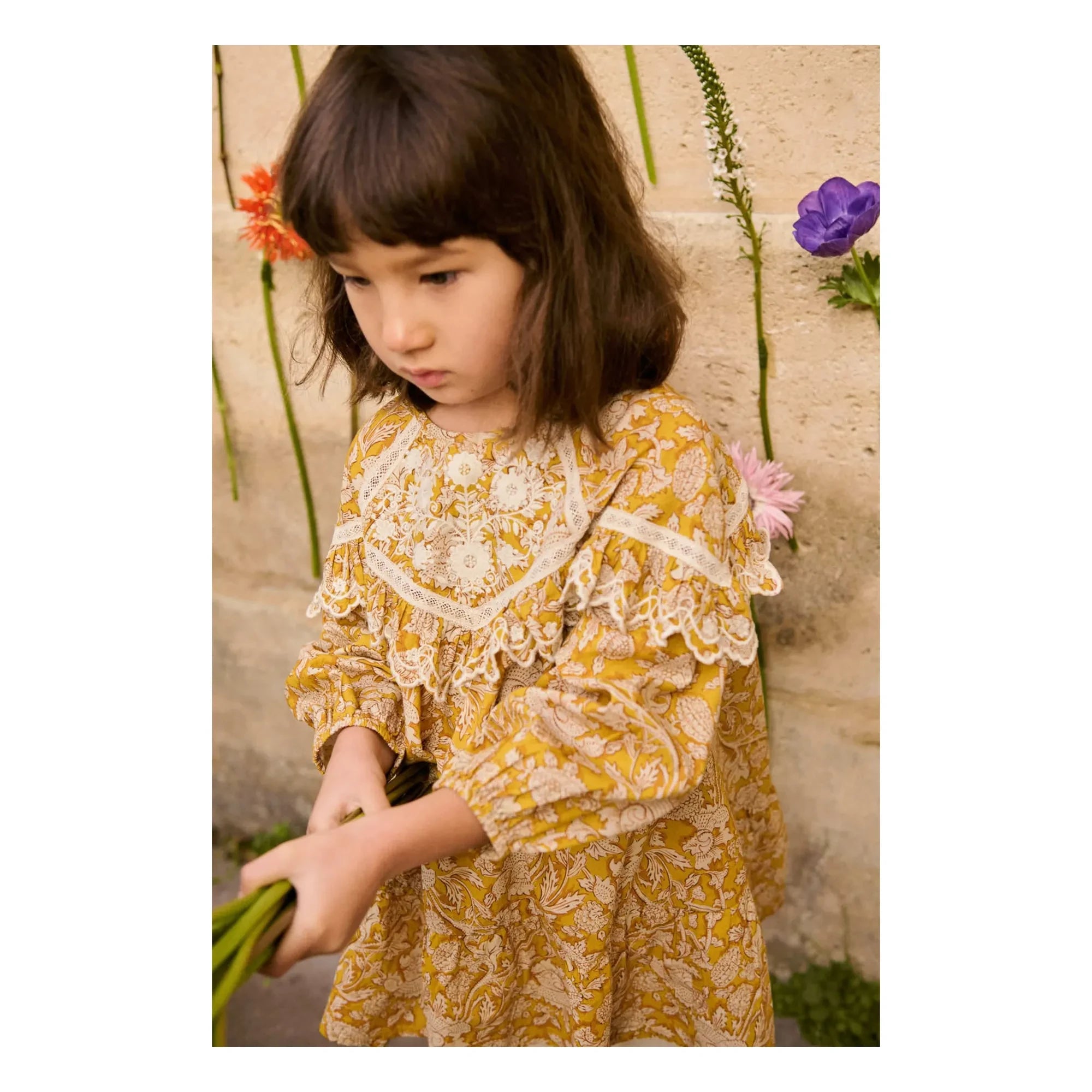 Louise Misha - Orana Fleurie Bio-Baumwollkleid | Honig